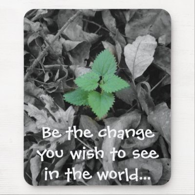 Be the change you wish to see in the world gift mousepads by PhotoCrazy6