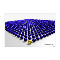 Be unique (blue) posters