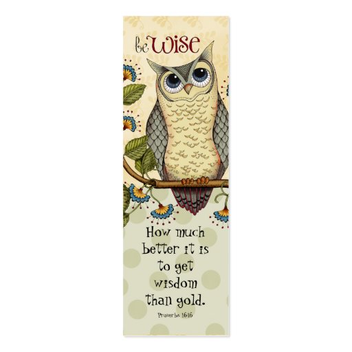 Be Wise - Bookmark Business Cards (front side)