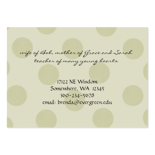 Be Wise - Business/Mommy Card Business Card Template (back side)