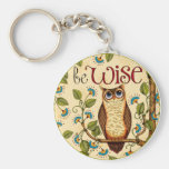 Be Wise Owl- Round Key Chain