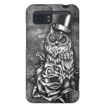Be Wise tattoo style owl on digital wood base. HTC Vivid / Raider 4G Case