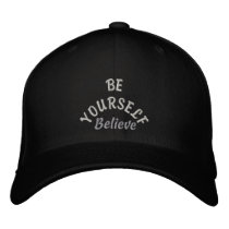 Be Yourelf & Believe_ Embroidered Hat_by Elenne embroidered hats by ELENNE Be Yourelf & Believe_ Embroidered Hat_by Elenne embroidered hats