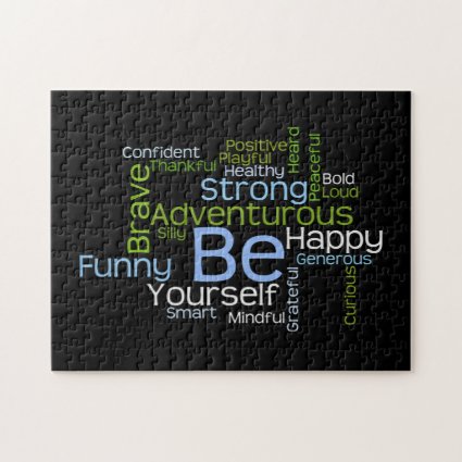BE Yourself Inspirational Word Cloud Puzzles