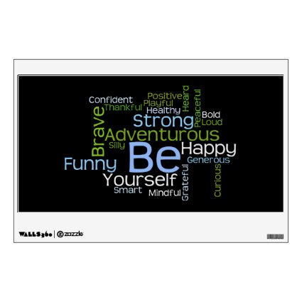 BE Yourself Inspirational Word Cloud Room Graphics