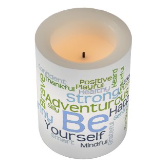 BE Yourself Motivational Word Cloud for Confidence Flameless Candle
