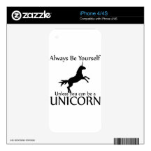 Be Yourself Unicorn iPhone 4S Decal