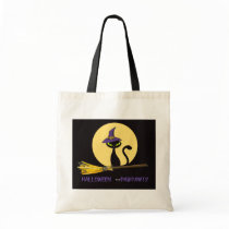 "Bea-Witched by the Cat" Tote in Blk/ Yellow bags