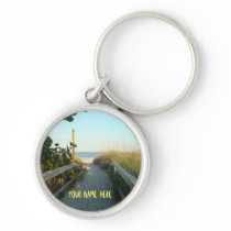 Beach Access Personalized Keychain