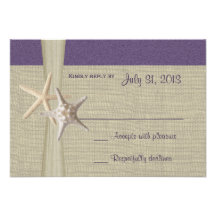 Beach Amore Purple Response Card Personalized Invitation