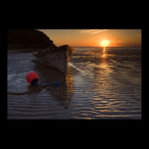 Beach and Boat Sunset posters