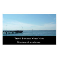 Beach and deck, travel business business card template