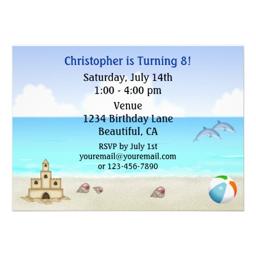 Beach and Ocean Birthday Invitation