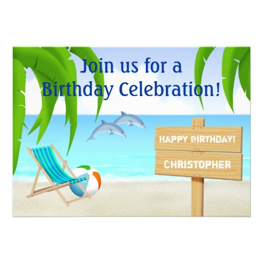 Beach and Ocean Birthday Invitation