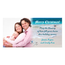 Beach and Ocean Water Custom Christmas Photo Card photo cards