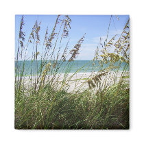 Beach and Sea Grass Refrigerator Magnet