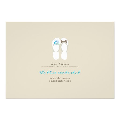 Beach Aqua Flip Flops Destination Wedding Invite