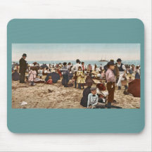 Beach At Coney Island, New York 1902 Vintage Mousepads