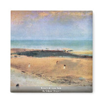 Beach At Low Tide By Edgar Degas Refrigerator Magnet