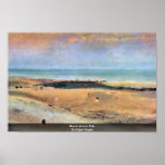 Beach At Low Tide By Edgar Degas Poster