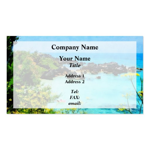 Beach at St. George Bermuda Business Card Template (front side)