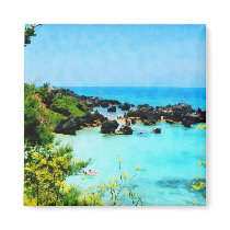 Beach at St. George Bermuda Magnets