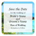 Beach at St. George Bermuda Save the Date Square Stickers