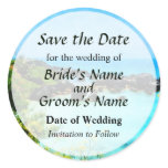 Beach at St. George Bermuda Save the Date Round Stickers