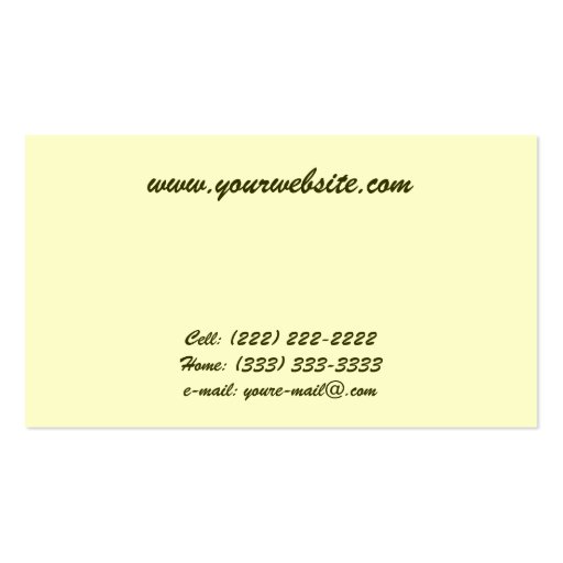 Beach at Sunrise Business Card Template (back side)