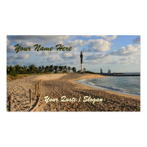 Beach at Sunrise Business Card Template (front side)