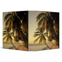 Beach at sunset, Trinidad 3 Ring Binder