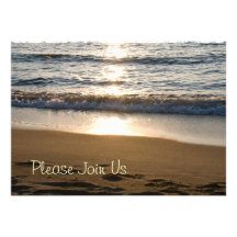 Beach at Sunset Wedding Vow Renewal Invitations