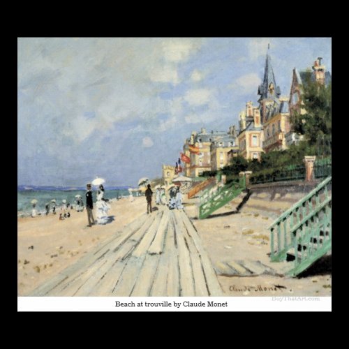 Beach at trouville by Claude Monet Print