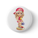 Beach Babe Button