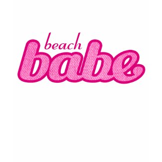 beach babe cute denim hot pink girls t-shirt zazzle_shirt
