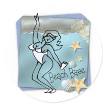 Beach Babe Stickers