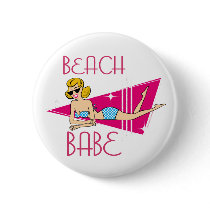 Beach Babe T-shirts Gifts Button