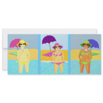 Beach babes custom invite