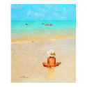 Beach Baby watercolor painting poster posters by eyecontact Beach Baby watercolor painting poster posters