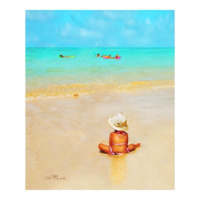 Beach Baby watercolor painting poster by eyecontact
