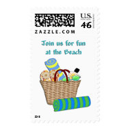 Beach Bag and Towels Invite stamp