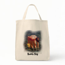 BEACH BAG TOTE, with artwork