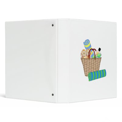 Beach Bag, Towels and Flip Flops 3 Ring Binder by ElainePlesser