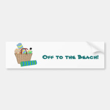 Beach Bag, Towels and Flip Flops Bumper Stickers