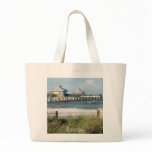 Beach Bag with Beach Scene and Fishing Dock