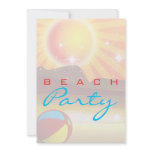 Beach Ball and Sun Scene Beach Party Invitations