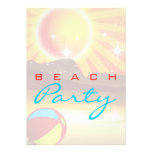 Beach Ball and Sun Scene Beach Party Invitations