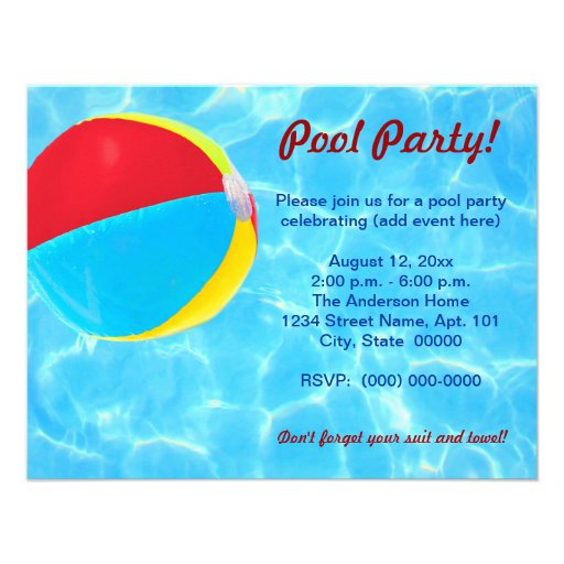 Beach Ball Invitations (front side)