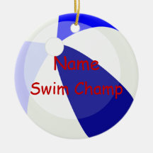 Beach Ball Kids Blue Christmas Ornament