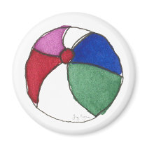 Beach Ball Magnet by ginyhogan Beach Ball Magnet